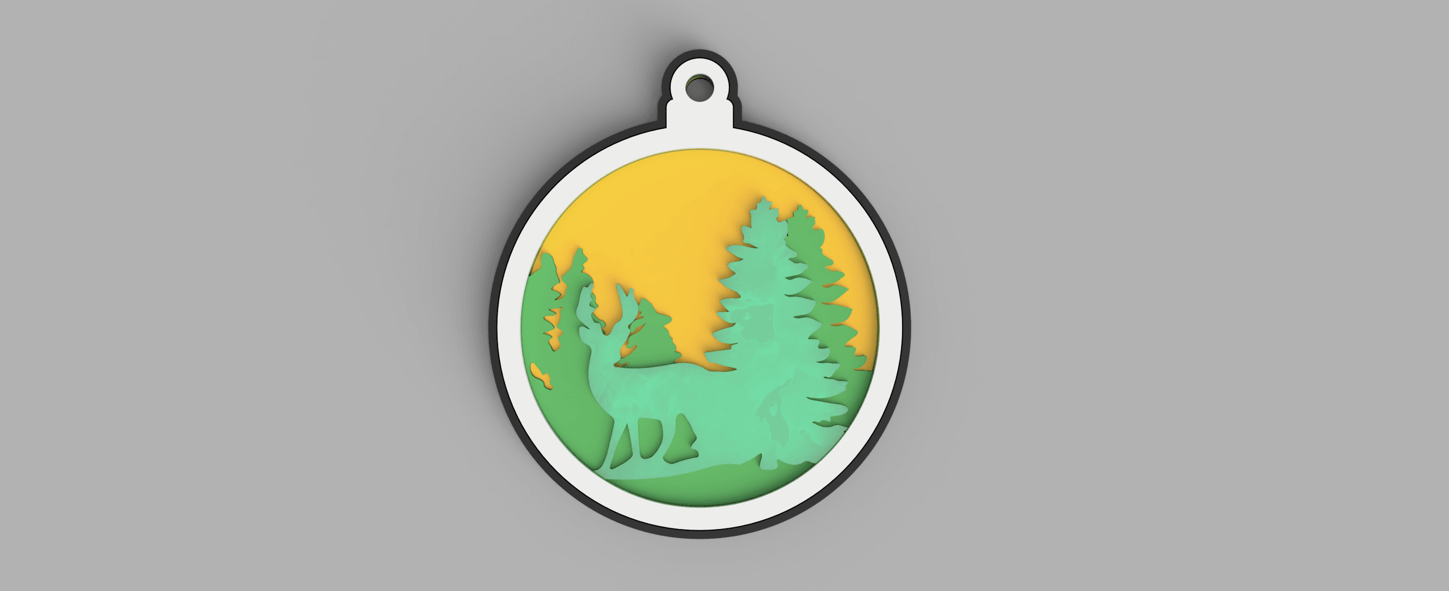 Layered Elk Ornament 3d model