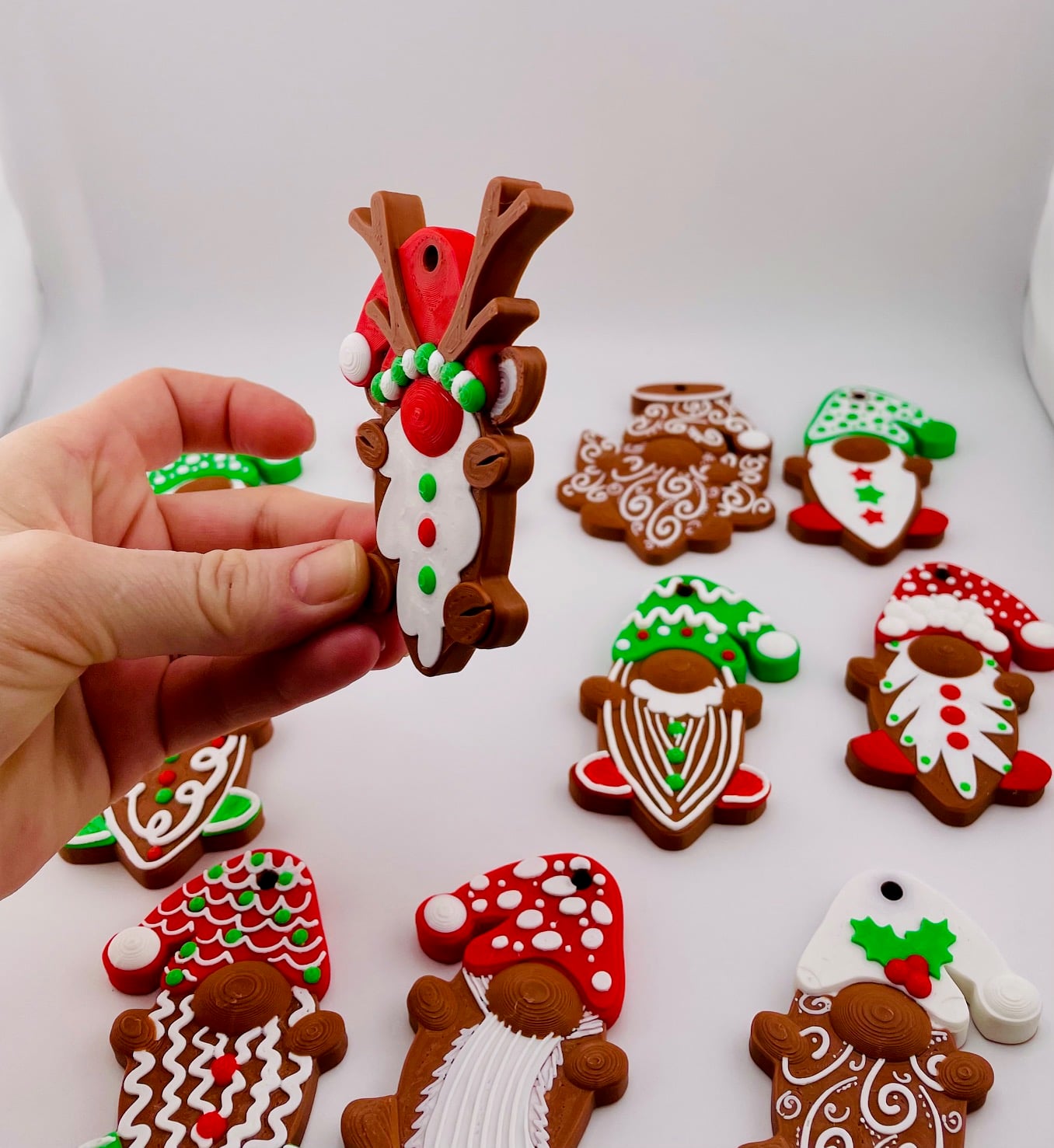 Gingerbread Cookie Ornament Set 3d model