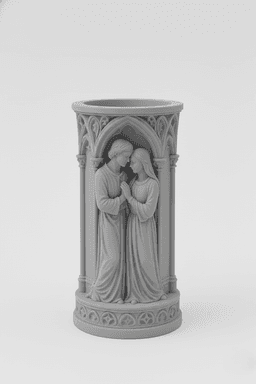Gothic Romance Candle Holder STL 3d model