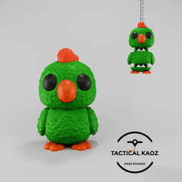 Flexy Parrot Figurine + Keychain 3d model