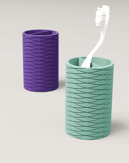Knurled Pattern Toothbrush Holder 3d model