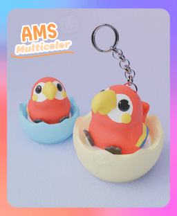 Scarlet Macaw Parrot Clicker & Keychain (Multicolor: 5 colors) 3d model