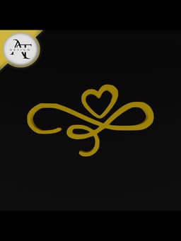 Simple Heart Symbol - 2D Art 3d model
