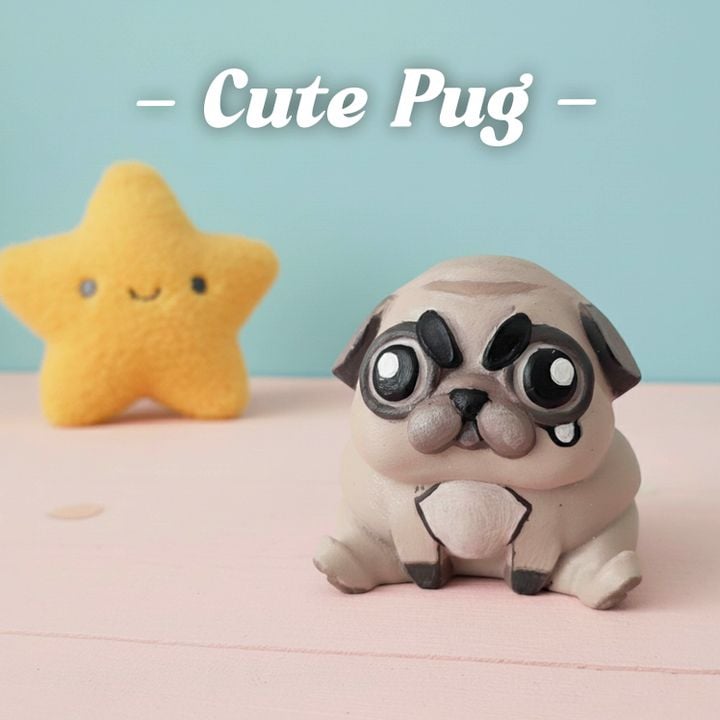 Cute Pug 3d model