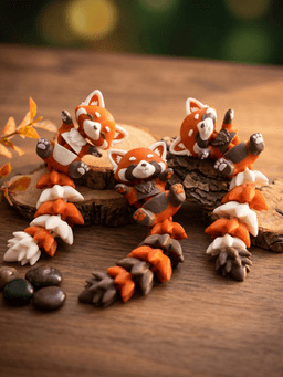 Cute Flexi Baby Red Panda Toy / Keychain - FREE 3d model