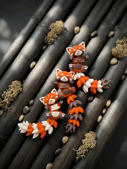 Cute Flexi Baby Red Panda Toy / Keychain - FREE 3d model