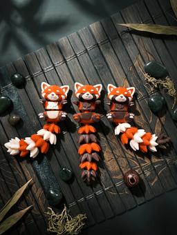 Cute Flexi Baby Red Panda Toy / Keychain - FREE 3d model