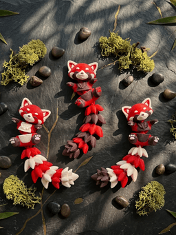 Cute Flexi Baby Red Panda Toy / Keychain - FREE 3d model