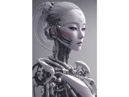 Cyborg Girl - Hueforge Print 3d model