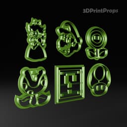 Super Mario Cookie Cutters 3d model