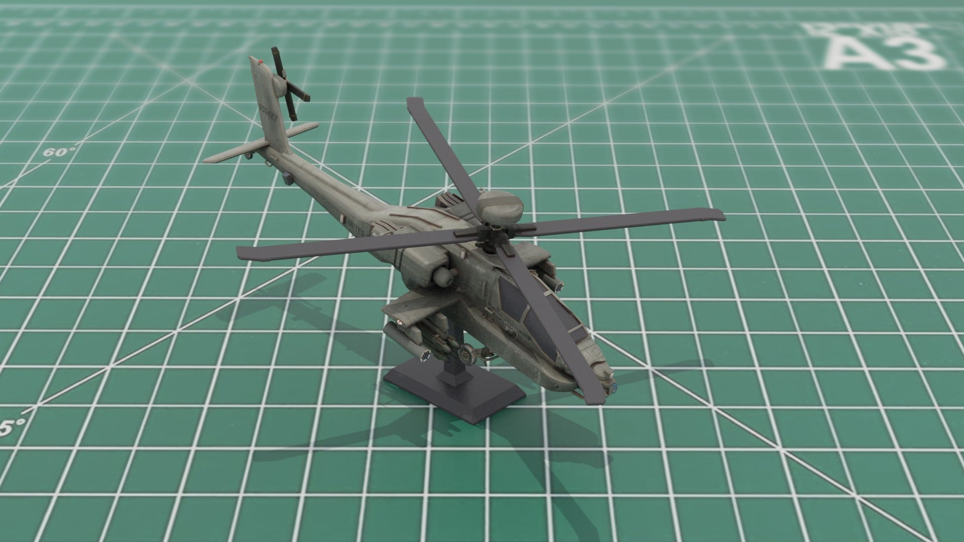 AH64D Longbow Apache Gunship STL 3D Print Model 3d model