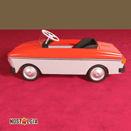 Moskvich vintage pedal toy car 3d model