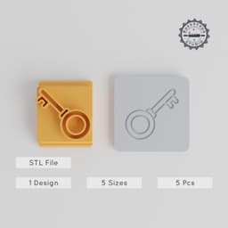 Key Stamp Tile Set, 5 Motif Sizes for Clay & Cookies PRODUCT_1933 3d model