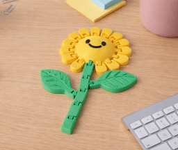 Flexi Smiley Sunflower Articulated Toy 3d model