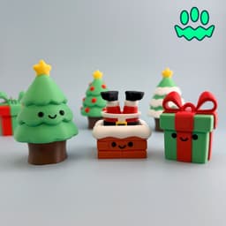 Christmas Fidget Clicker Keychain Bundle 3d model