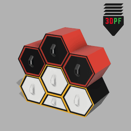 Hexagon Organizer Stackable Upgrade 3d model