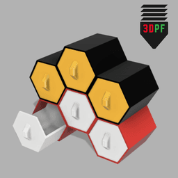 Hexagon Organizer Stackable Upgrade 3d model
