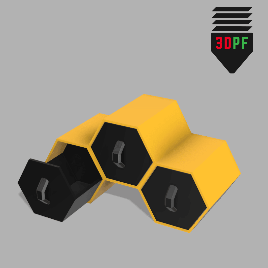 Hexagon Organizer Stackable Upgrade 3d model