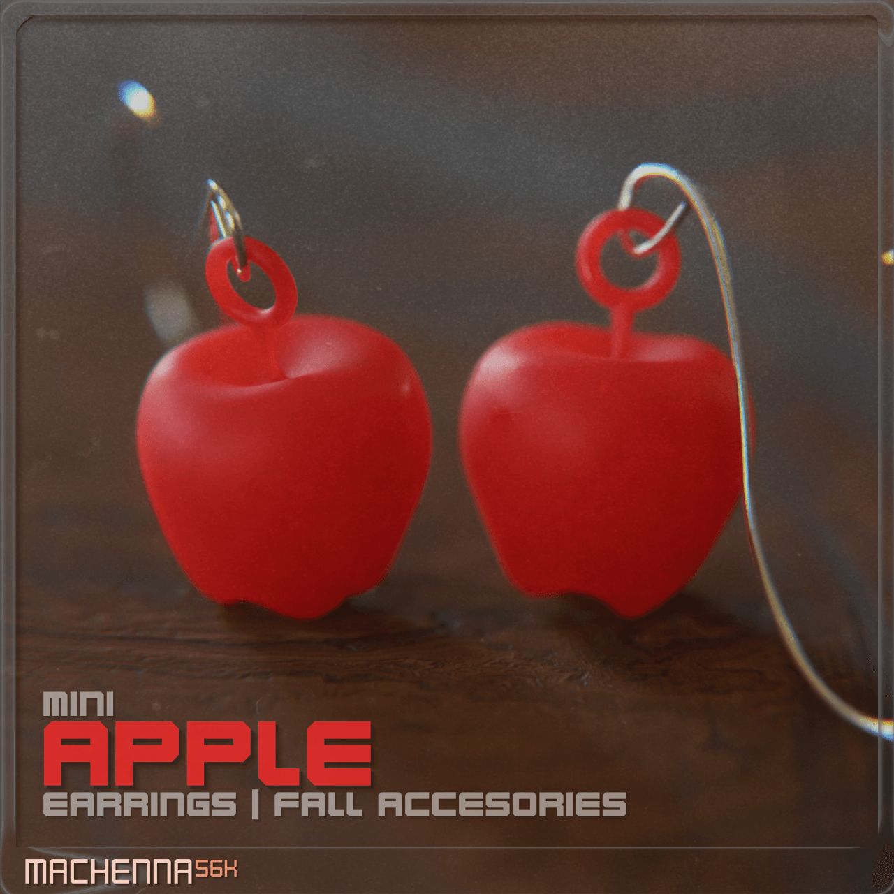 Mini Apple Earrings | Fall Accessories 3d model