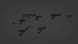 8 LOWPOLY MODER ERA PISTOLS 3d model
