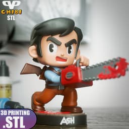 Ash Evil Dead Chibi STL for 3D Printing ChibiSTL 3DXM 3d model