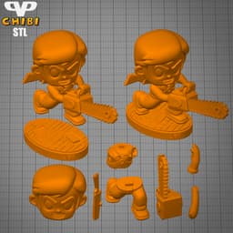 Ash Evil Dead Chibi STL for 3D Printing ChibiSTL 3DXM 3d model