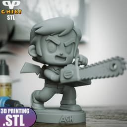 Ash Evil Dead Chibi STL for 3D Printing ChibiSTL 3DXM 3d model