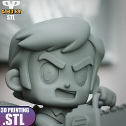 Ash Evil Dead Chibi STL for 3D Printing ChibiSTL 3DXM 3d model
