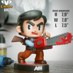 Ash Evil Dead Chibi STL for 3D Printing ChibiSTL 3DXM 3d model