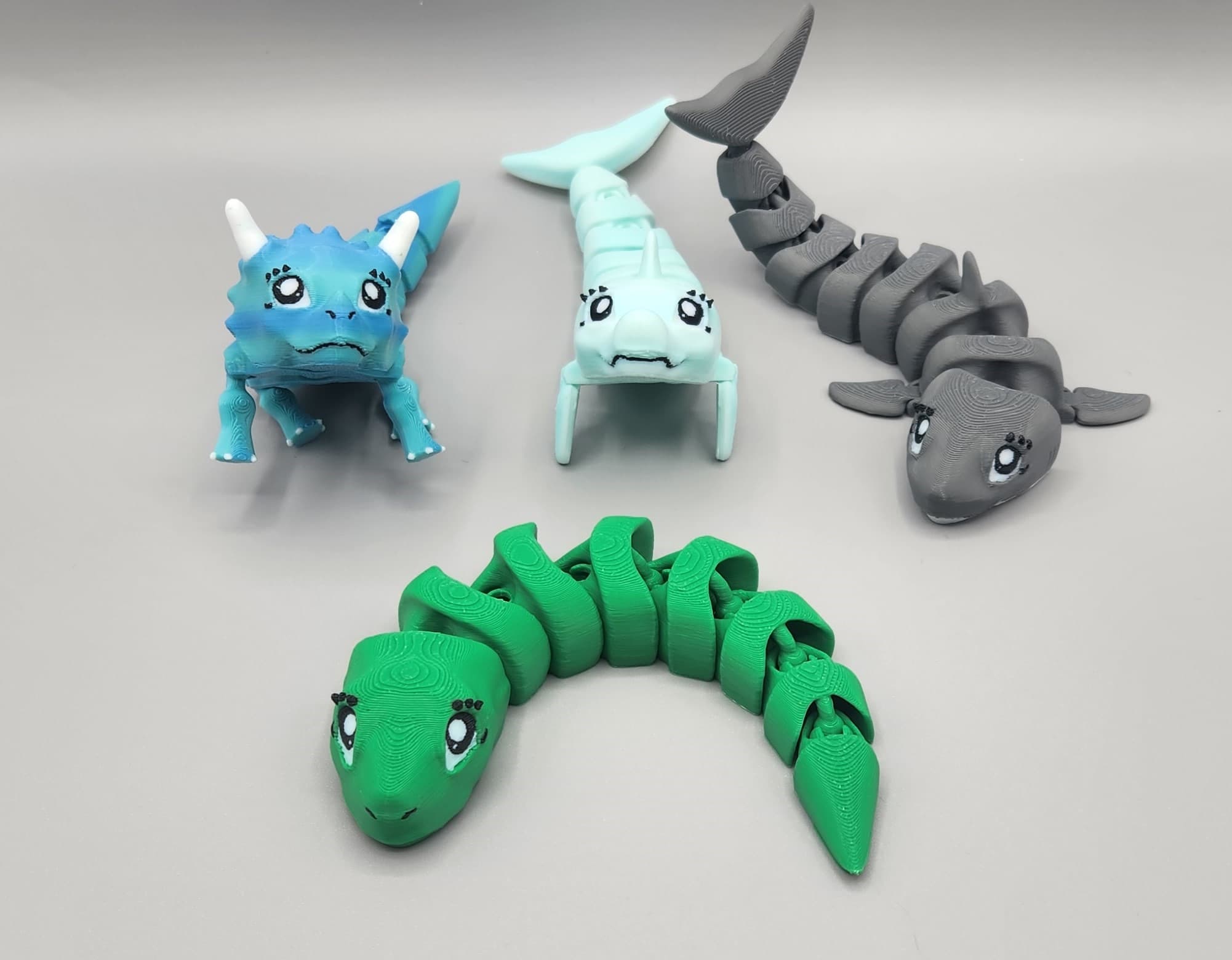 FLEXI FIDGET DESKTOP GUARDIAN - CUTE SNAKE 3d model