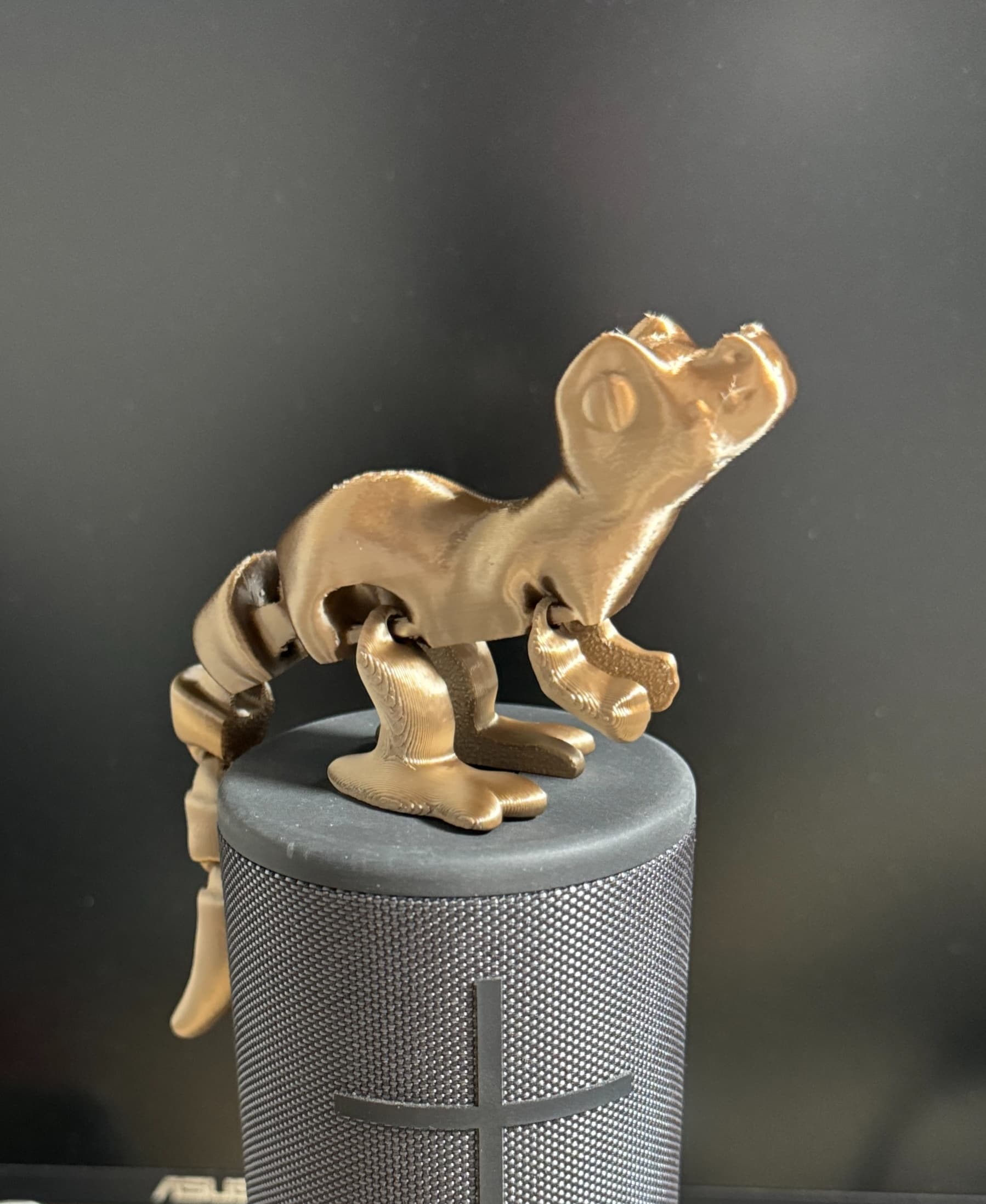 Printed on a Bambu P1S using TTYT3D `Silk Shiny Fast Color Gradient Change` PLA
- no supports