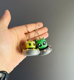 Alien & Cat UFO Keychains 3d model