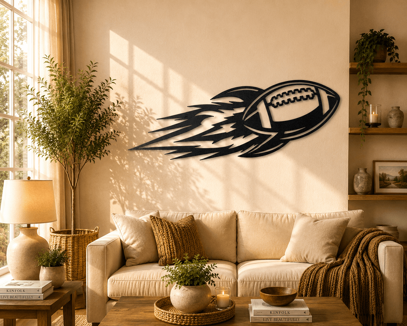 Flying Football Rocket Wall Art.stl 3d model