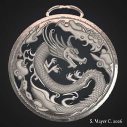 Asian Dragon Medallion - Limited Edition 3d model