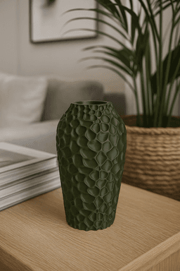 Stoneleaf Vase – Textured Minimalist Modern Decor 3d model