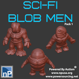 Sci-Fi Blob Men, pack 1 3d model