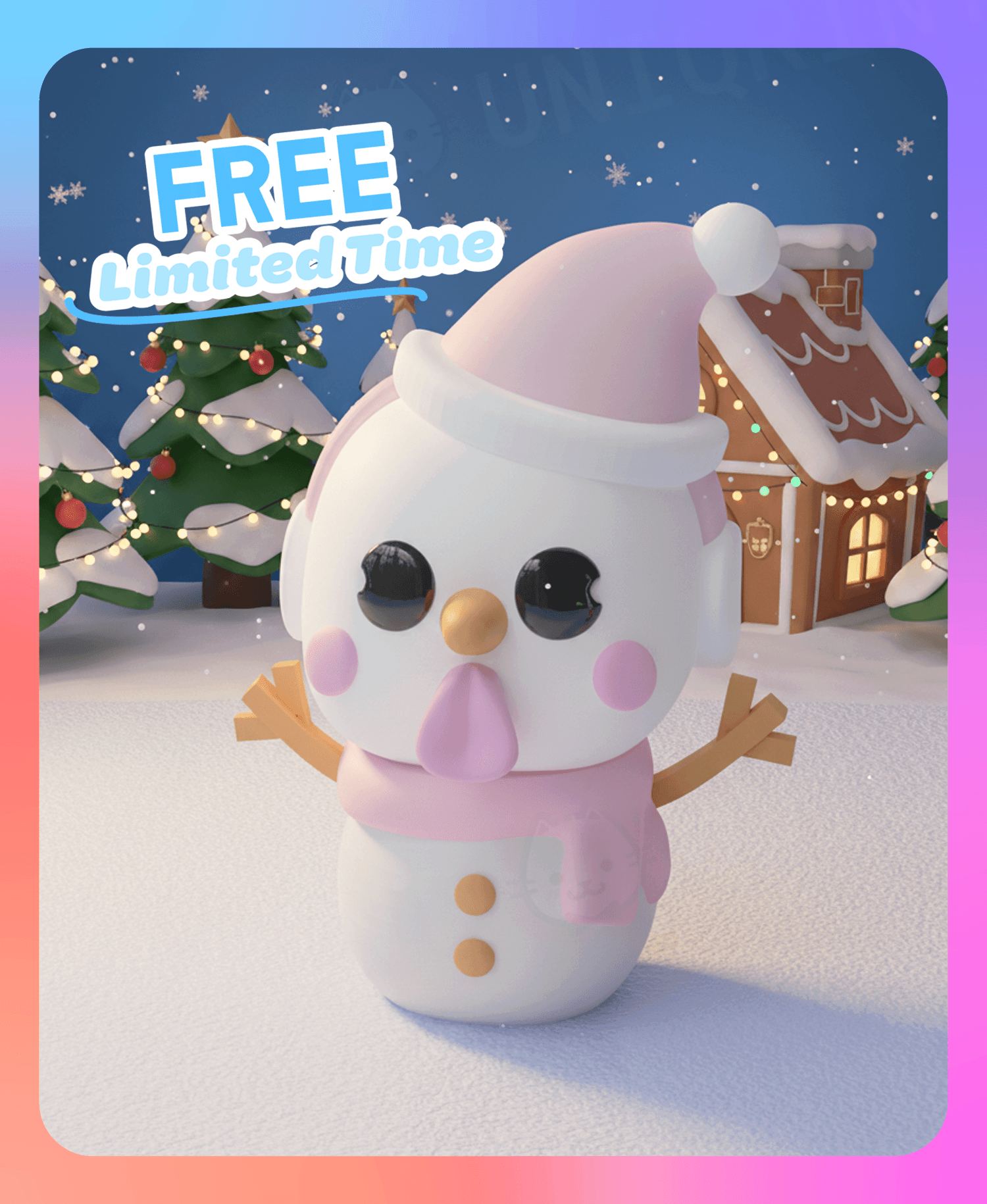 Flexi Snowman Keychain B (Single Color) 3d model