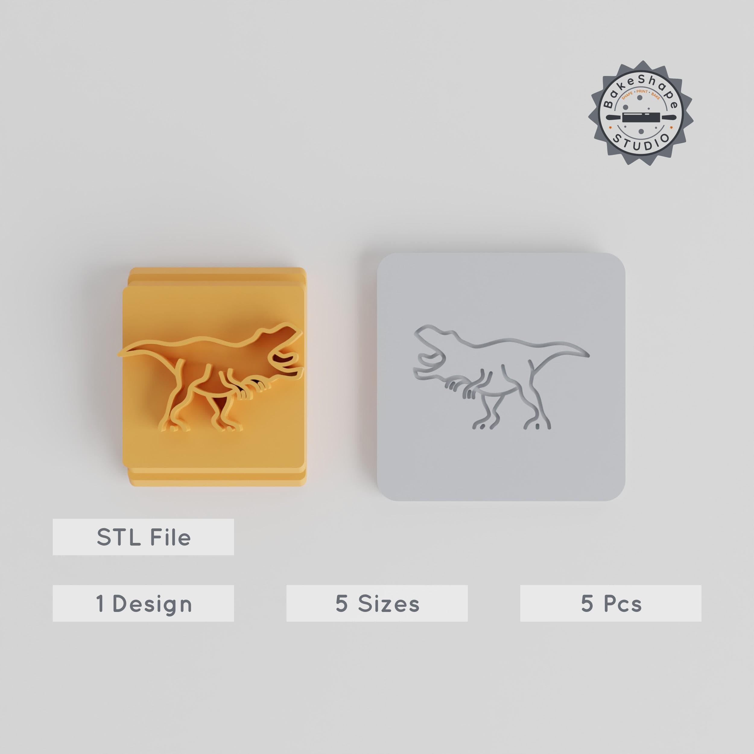 Dinosaur Stamp Tile Set, 5 Sizes, Perfect for Clay, Cookies & Fondant, Includes T-Rex Design PRODUCT_3693 3d model