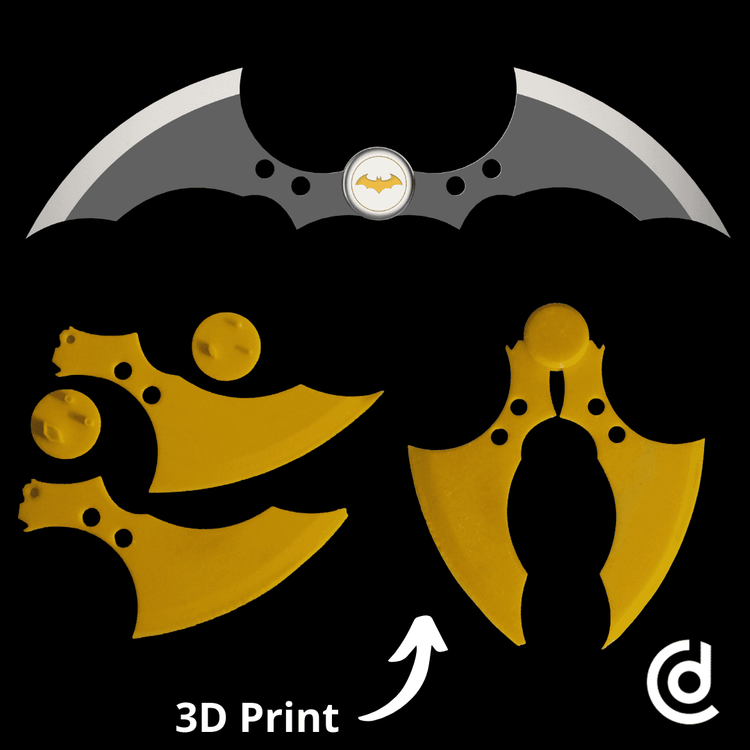 Batman Movable Blade (No Support Required) 3d model