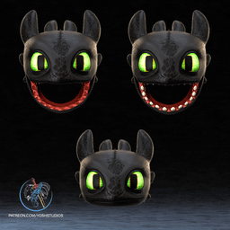 Toothless Mask 3D Printer STL File 3d model