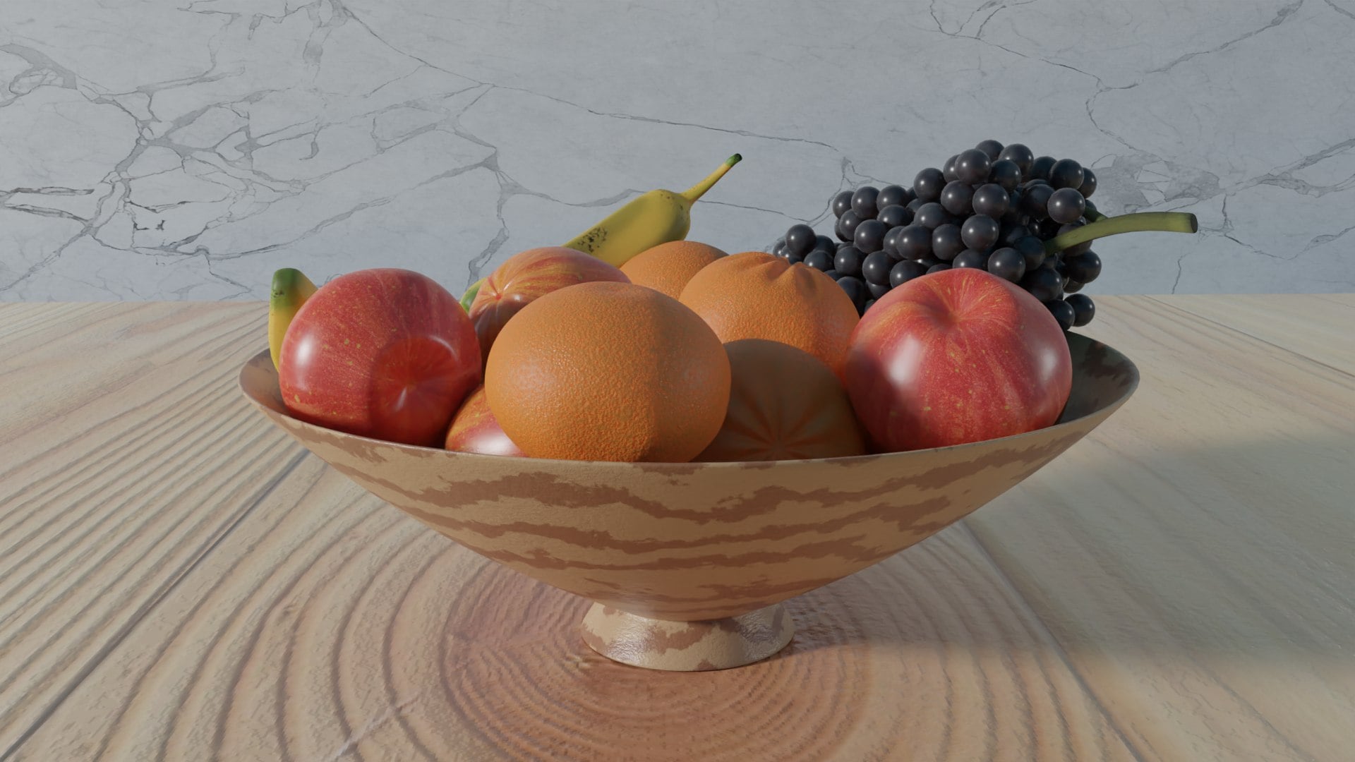 Fresh Fruits in a bowl 3d model