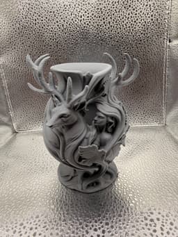 Forest Deer Goddess Openwork Vase 3d model