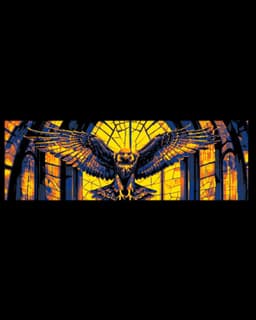 Stained Glass Depictions of a Golden Hawk - Set of bookmarks 3d model