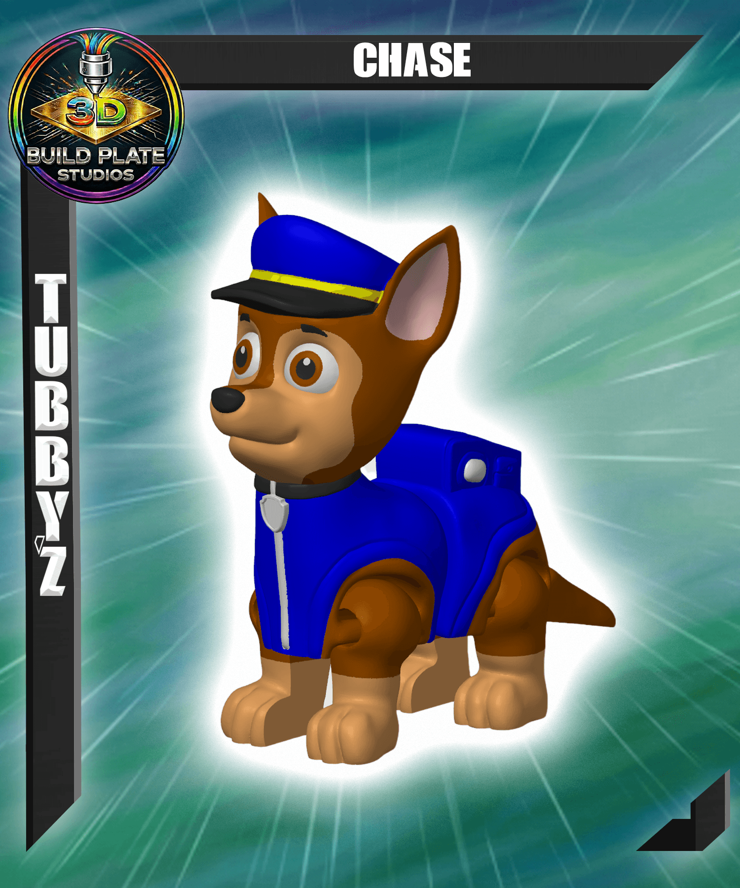 Paw Patrol Chase Multicolor Flexi Print-In-Place 3d model