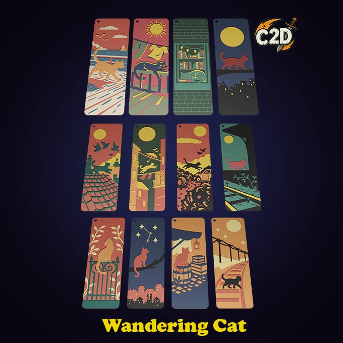 Wandering Cat BookMarks 3d model