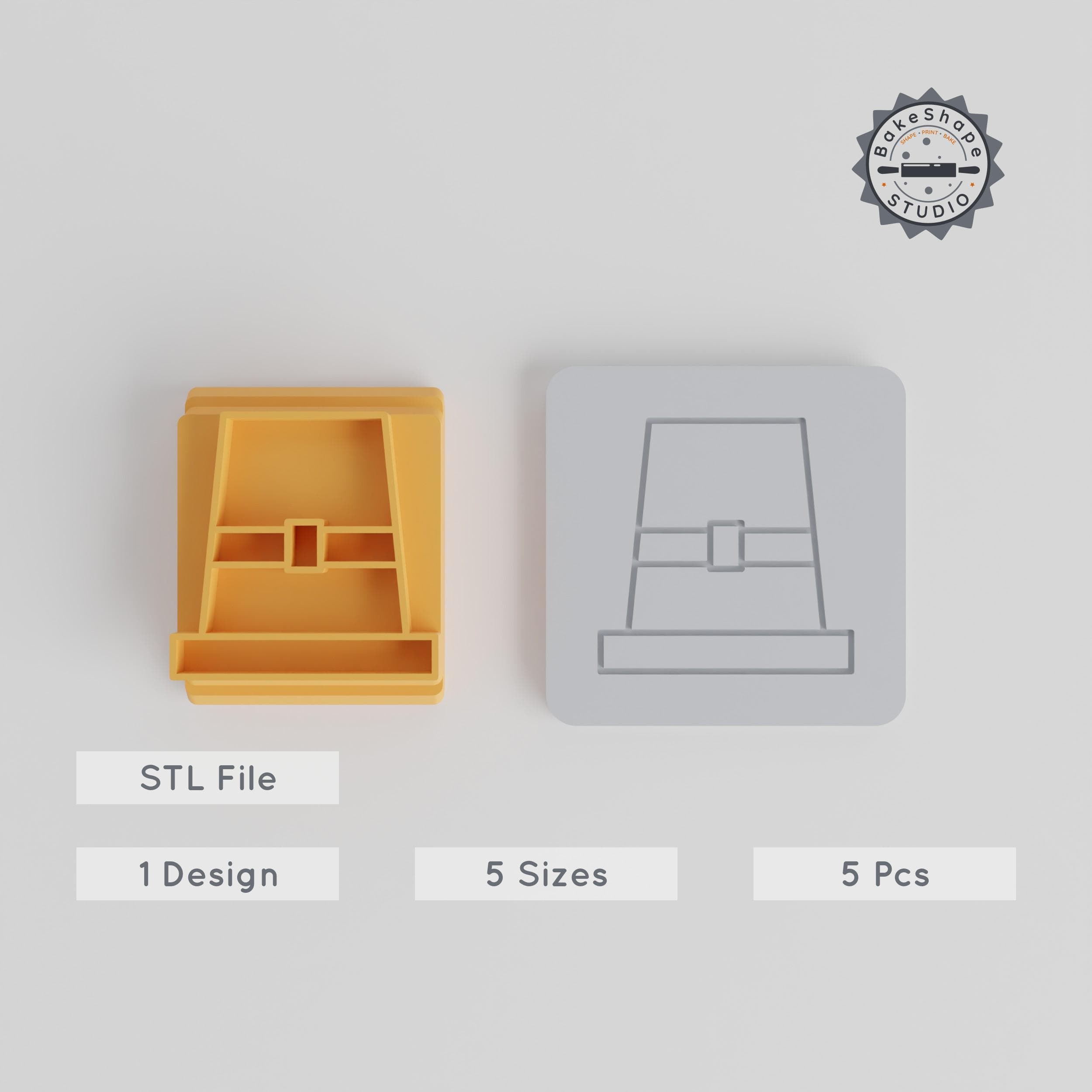 Pilgrim Hat Stamp Tile Set, 5 Sizes, Perfect for Clay, Cookies & Fondant, Thanksgiving Celebration Craft Tool PRODUCT_5298 3d model
