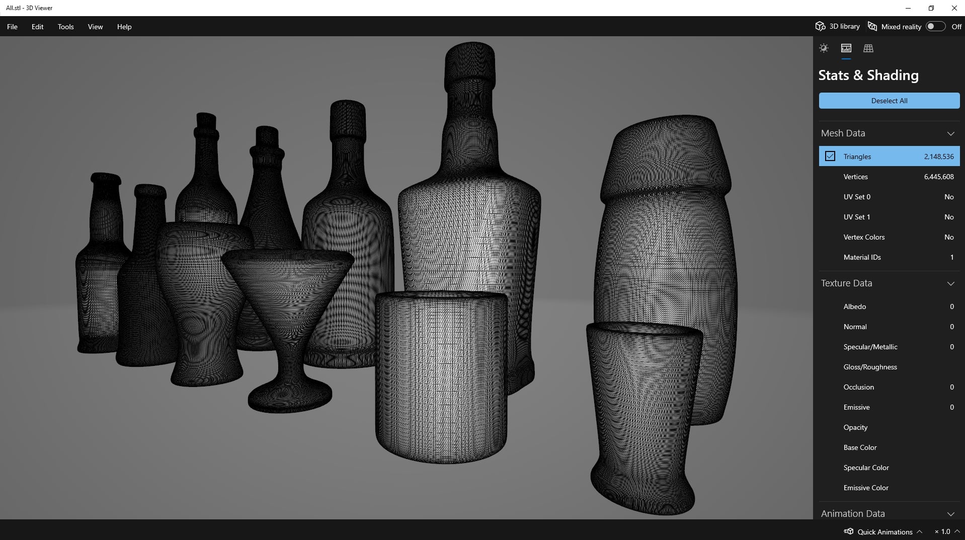 Miniature glasses set (11 items) 3d model