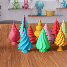 24 Pcs Mini Christmas Tree Ornament Bundle 3d model