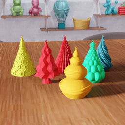 24 Pcs Mini Christmas Tree Ornament Bundle 3d model