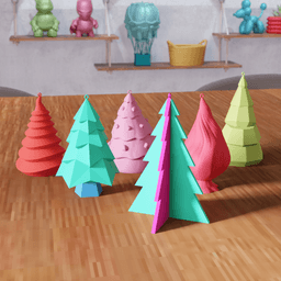 24 Pcs Mini Christmas Tree Ornament Bundle 3d model